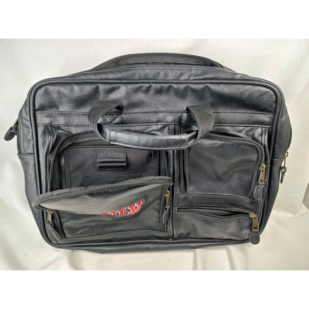 UNLV Mercury Luggage Black Briefcase Embroidered Logo Multi Pocket Portfolio Bag